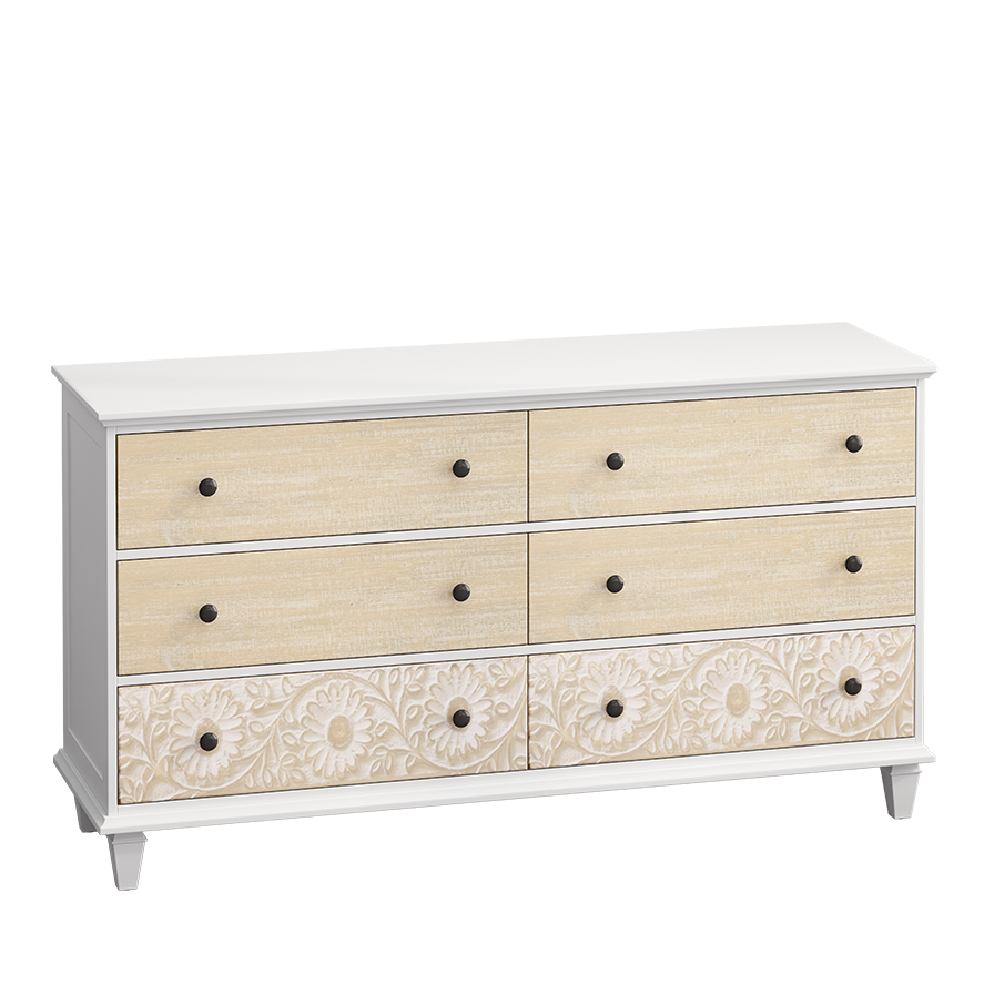 Floral Whimsy 6-Drawer Dresser